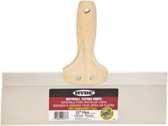 Hyde Tools - 12" Wide Flexible Blade Stainless Steel Joint Knife - Flexible, Hardwood Handle - Caliber Tooling