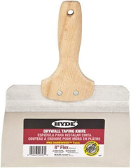 Hyde Tools - 8" Wide Flexible Blade Stainless Steel Joint Knife - Flexible, Hardwood Handle - Caliber Tooling