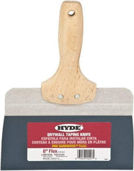 Hyde Tools - 8" Wide Flexible Blade Steel Joint Knife - Flexible, Hardwood Handle - Caliber Tooling