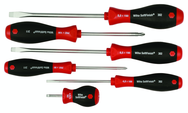 6 Piece - SoftFinish® Cushion Grip Screwdriver Set - #30294 - Includes: Slotted 4.0 - 8.0mm; Stubby 4.0mm; Phillips #1 - 2 - Caliber Tooling