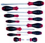 12 Piece - SoftFinish® Cushion Grip Screwdriver Set - #30297 - Includes: Slotted 3.0 - 10.0mm Phillips #0 - 3 - Caliber Tooling