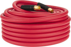 PRO-SOURCE - 1/2" ID x 0.7874" OD 100' Long Multipurpose Air Hose - MNPT x MNPT Ends, 300 Working psi, -40 to 180°F, 1/2" Fitting, Red - Caliber Tooling