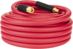 PRO-SOURCE - 1/2" ID x 0.7874" OD 50' Long Multipurpose Air Hose - MNPT x MNPT Ends, 300 Working psi, -40 to 180°F, 1/2" Fitting, Red - Caliber Tooling