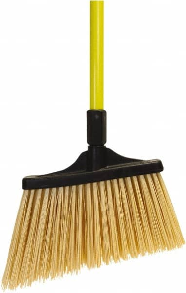 O-Cedar - 13" Wide, Yellow PET Bristles, 48" Fiberglass Handle, Angled Broom - 48 Inch Handle Length - Caliber Tooling