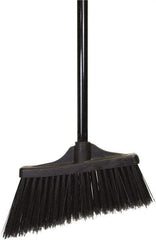 O-Cedar - 10" Wide, Black PET Bristles, 48" Metal Handle, Angled Broom - Flagged - Caliber Tooling