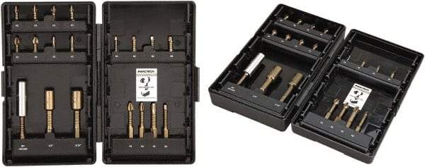 VEGA Industries - 19 Piece, Impact Driver Bit Set - #1 to #3, 1/4" Hex Drive, Phillips, Square Point - Caliber Tooling