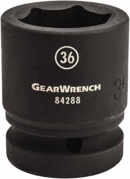 GearWrench - 1" Drive 24mm Standard Impact Socket - 6 Points, 2-15/53" OAL - Caliber Tooling