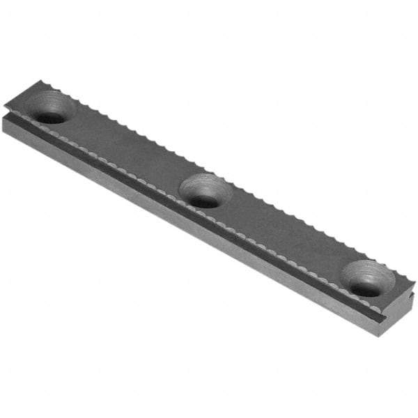 Raptor Workholding - 1 Piece Vise Serrated Dovetail Master Jaw Insert - Steel, 1/2" Long, 0.307" High - Caliber Tooling