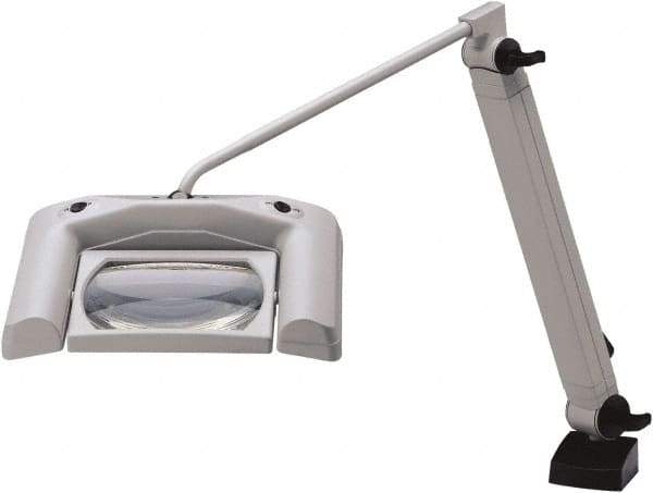 Waldmann Lighting - 35 Inch, Articulated, Clamp Mounted, LED, White, Magnifying Task Light - 13.20 Watt, 120 Volt, 1.75x Magnification, 165mm Wide - Caliber Tooling