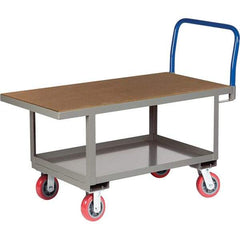 Little Giant - 2,000 Lb Capacity Steel Platform Truck - Steel Deck, 30" OAW, 49-1/2" Platform Length, Polyurethane Casters - Caliber Tooling