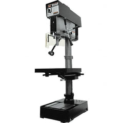 Jet - 10-7/16" Swing, Variable Speed Pulley Drill Press - Variable Speed, 2 hp, Three Phase - Caliber Tooling