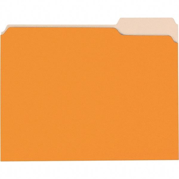 Universal One - 8-1/2 x 11", Letter Size, Orange/Light Orange, File Folders with Top Tab - 11 Point Stock, 1/3 Tab Cut Location - Caliber Tooling