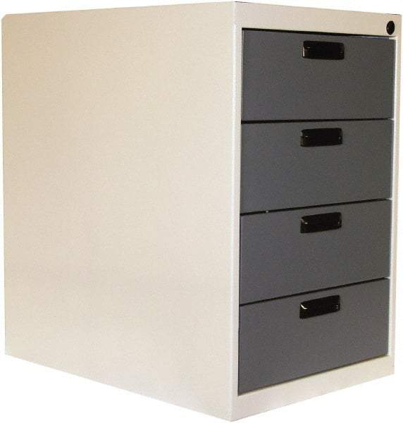 Proline - 4 Drawer, Modular Storage Cabinet - 16 Gauge Steel, 18" Wide x 26" Deep x 27-1/2" High, Blue/White - Caliber Tooling