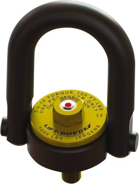 Jergens - 4,000 Lb Load Capacity Hoist Ring - 5/8-11 Thread, Alloy Steel - Caliber Tooling