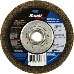 Norton - 4-1/2" Wheel Diam, 4/5" Wheel Thickness, 5/8" Arbor Hole, Type 27 Depressed Center Wheel - Fine Grade, Aluminum Oxide - Caliber Tooling