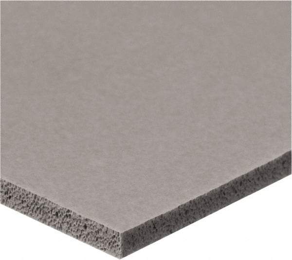 Value Collection - 3/8" Thick x 2" Wide x 6' Long Gray Closed Cell Silicone Foam Rubber Roll - Stock Length, Adhesive Back, -60°F to 400°F - Caliber Tooling