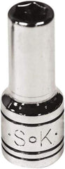 SK - 1/4" Drive, Deep Hand Socket - 6 Points, Steel, Chrome Finish - Caliber Tooling