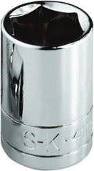 SK - 1-1/2", 1/2" Drive, Standard Hand Socket - 6 Points, Steel, Chrome Finish - Caliber Tooling