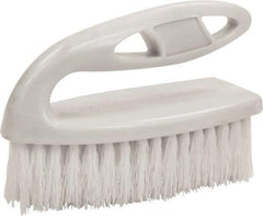 O-Cedar - 1" Bristle Length, Polypropylene Scrub Brush - 6" Long x 3" Wide Head, 6" OAL, White, Plastic Block - Caliber Tooling