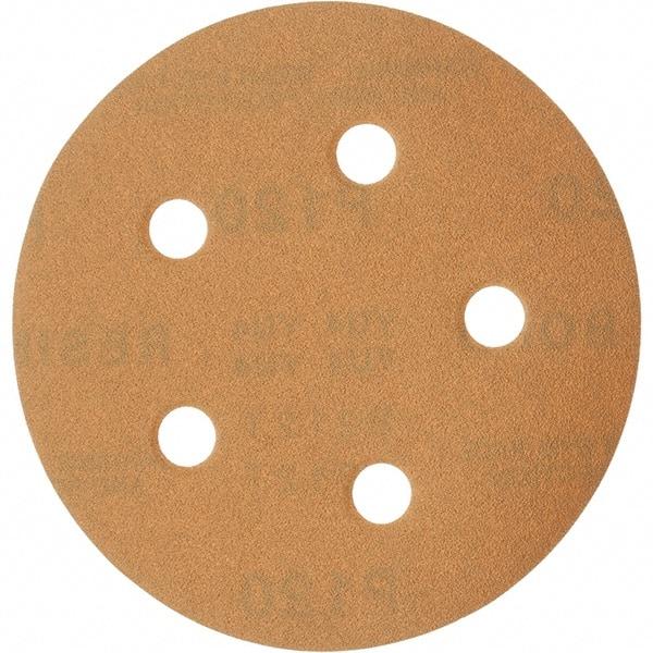 Tru-Maxx - 5" Diam, 320 Grit, Aluminum Oxide Hook & Loop Disc - Extra Fine Grade, Coated, C Weight Paper Backing, - Caliber Tooling