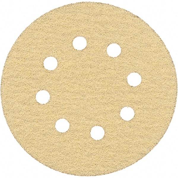 Tru-Maxx - 5" Diam, 60 Grit, Aluminum Oxide Hook & Loop Disc - Medium Grade, Coated, C Weight Paper Backing, - Caliber Tooling