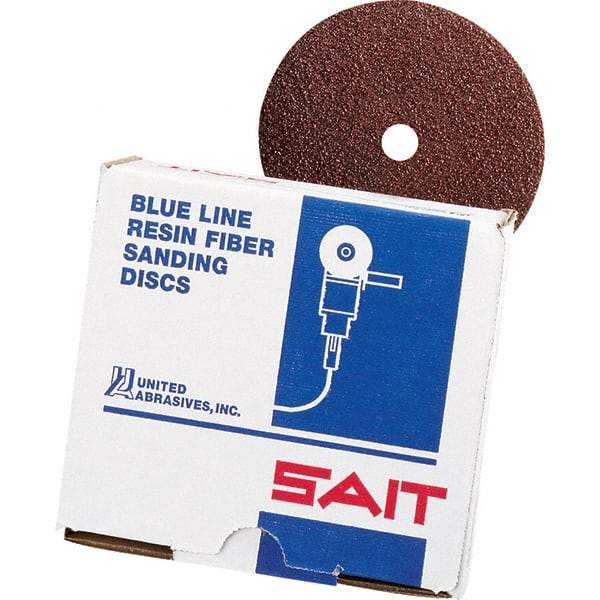 Sait - 5" Diam 7/8" Hole 36 Grit Fiber Disc - Aluminum Oxide, 10,000 Max RPM - Caliber Tooling