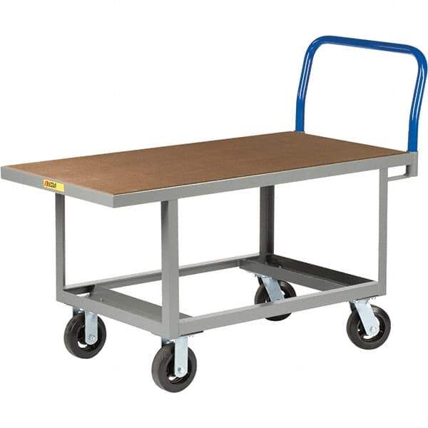 Little Giant - 2,000 Lb Capacity Steel Platform Truck - Steel Deck, 24" OAW, 48" Platform Length, Mold On Rubber Casters - Caliber Tooling