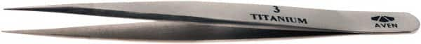 Aven - 4-7/8" OAL 3 Precision Tweezers - Fine Straight Point - Caliber Tooling