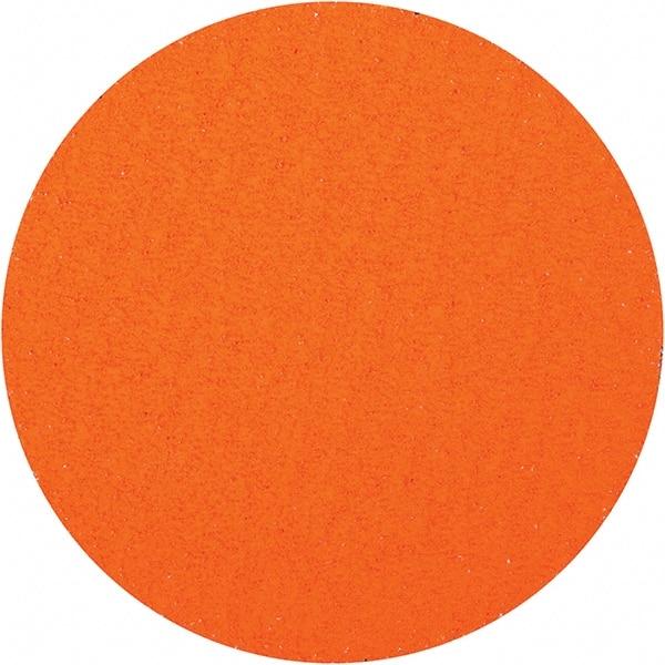 Norton - 5" Diam, 40 Grit Ceramic Adhesive PSA Disc - Very Coarse, Orange, Y Weighted Cloth Backing - Caliber Tooling