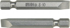 Irwin - 1.52mm Slotted Screwdriver Bit - 1/4" Hex Drive, 6" OAL - Caliber Tooling