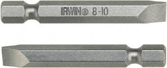 Irwin - 1.37mm Slotted Screwdriver Bit - 1/4" Hex Drive, 6" OAL - Caliber Tooling