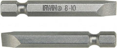 Irwin - 1.09mm Slotted Screwdriver Bit - 1/4" Hex Drive, 6" OAL - Caliber Tooling