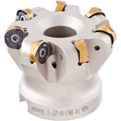 Iscar - 2" Cut Diam, 0.236" Max Depth, 3/4" Arbor Hole, 6 Inserts, H606 RXCU 1206-AX.. Insert Style, Indexable Copy Face Mill - H606 FR-12 Cutter Style, 2" High, Through Coolant, Series Helido - Caliber Tooling