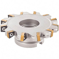 Iscar - Shell Mount B Connection, 0.62" Cutting Width, 1.378" Depth of Cut, 5" Cutter Diam, 1-1/4" Hole Diam, 12 Tooth Indexable Slotting Cutter - FDN-XN13 Toolholder, XNMU 13 Insert - Caliber Tooling