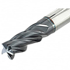 Iscar - 3/8", 4 Flute, Single End, Solid Carbide, 0.02" Corner Radius End Mill - 3" OAL, Right Hand Flute, 3/4" LOC, Right Hand Cut - Caliber Tooling