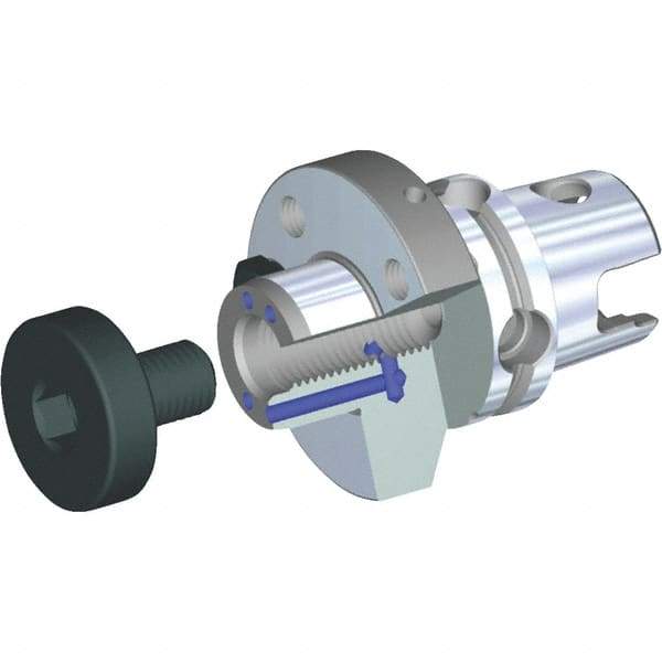 Kennametal - KM80TS Modular Connection 40mm Pilot Diam Shell Mill Holder - 100mm Flange to Nose End Projection, 89mm Nose Diam, M20x2.5 Lock Screw, Through-Spindle Coolant - Exact Industrial Supply