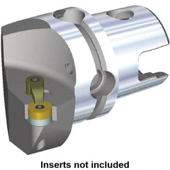 Kennametal - Left Hand Cut, Size KM40, RN.. Insert Compatiblity, Internal or External Modular Turning & Profiling Cutting Unit Head - 27mm Ctr to Cutting Edge, 40mm Head Length, Through Coolant, Series M-Clamping - Caliber Tooling