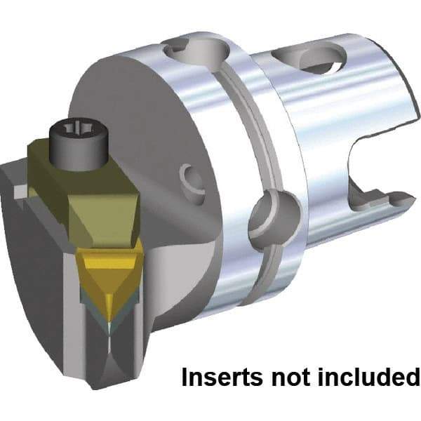 Kennametal - Right Hand Cut, Size KM50, V.GR.. Insert Compatiblity, Internal or External Modular Turning & Profiling Cutting Unit Head - 35mm Ctr to Cutting Edge, 50mm Head Length, Through Coolant, Series Top Notch - Caliber Tooling