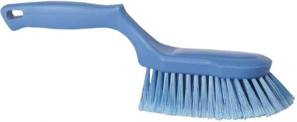 Vikan - 2" Bristle Length, Polyester Wash Brush - 5-13/16" Long x 5" Wide Head, 13-1/2" OAL, Blue, Polypropylene Block - Caliber Tooling