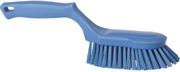 Vikan - 1-1/2" Bristle Length, Polyester Scrub Brush - 5-5/8" Long x 5" Wide Head, 13-1/2" OAL, Blue, Polypropylene Block - Caliber Tooling