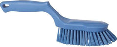 Vikan - 1-1/2" Bristle Length, Polyester Scrub Brush - 5-5/8" Long x 5" Wide Head, 13-1/2" OAL, Blue, Polypropylene Block - Caliber Tooling