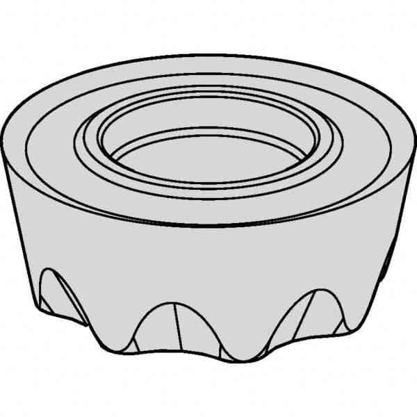 Kennametal - RPET1605M0 GE Grade KCSM30 Carbide Milling Insert - TiAlN Finish, 0.2189" Thick, 16mm Inscribed Circle - Caliber Tooling