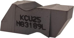 Kennametal - 3189NG Grade KCU25, 4.8mm Cutting Width Carbide Grooving Insert - 3.81mm Max Depth of Cut, Left Hand, 0.57mm Corner Radius, AlTiN Finish - Caliber Tooling