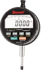 Starrett - 15mm Max Measurement, 0.00005" Graduation, Electronic Drop Indicator - Accurate to 0.0001", Inch & Metric System, LCD Display - Caliber Tooling