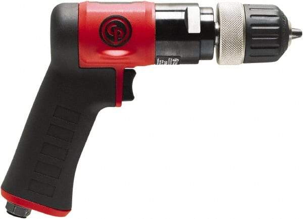 Chicago Pneumatic - 3/8" Keyless Chuck - Pistol Grip Handle, 3,000 RPM, 0.6 hp, 90 psi - Caliber Tooling