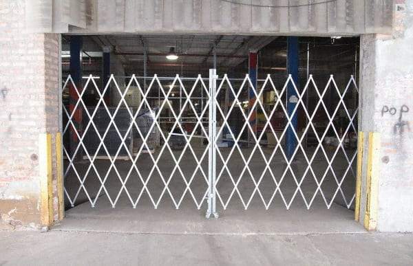 Illinois Engineered Products - 102" High Bi-Parting Folding Gates - Galvanized Steel, Silver - Caliber Tooling