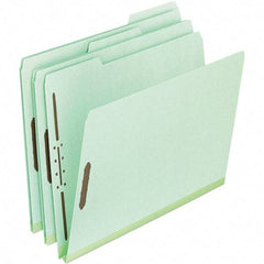 Pendaflex - 8-1/2 x 11", Letter Size, Green, Classification Folders with Top Tab Fastener - 25 Point Stock, Assorted Tab Cut Location - Caliber Tooling