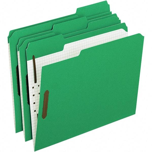 Pendaflex - 11-5/8 x 9-1/2", Letter Size, Green, File Folders with Top Tab - 11 Point Stock, Assorted Tab Cut Location - Caliber Tooling