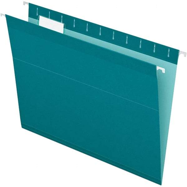 Pendaflex - 8-1/2 x 11", Letter Size, Teal, Hanging File Folder - 11 Point Stock, 1/5 Tab Cut Location - Caliber Tooling