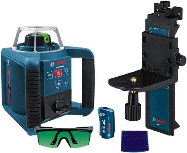 Bosch - 650' Measuring Range, 1/8" at 100' Accuracy, Self-Leveling Horizontal & Vertical Rotary Laser - ±5° Self Leveling Range, 1 Beam, 2-D Battery Included - Caliber Tooling